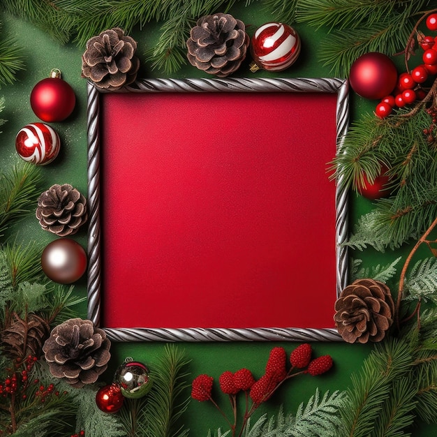 Christmas Card with Frame Illustration AI GenerativexA