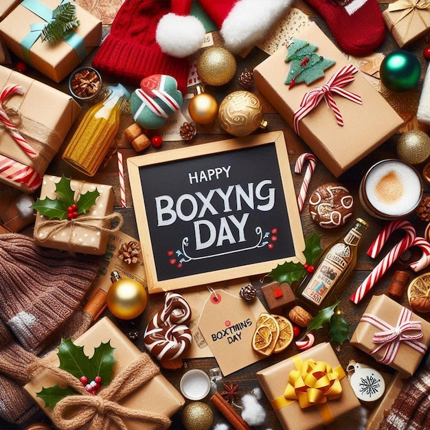 Photo a christmas card with a message that says happy boxing day