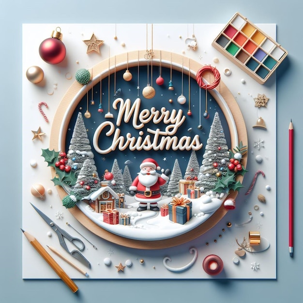 a christmas card with a santa claus on it