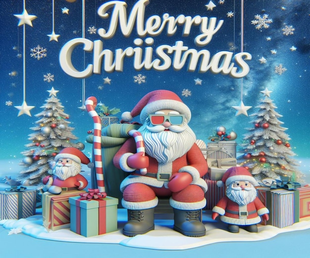 a christmas card with santa claus on it