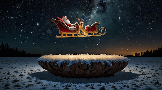 Photo a christmas card with a sleigh on it