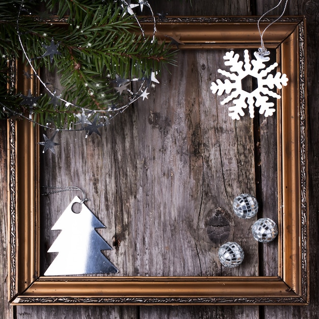 Christmas card with vintage frame