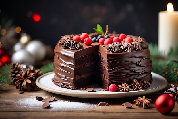 Christmas chocolate cake