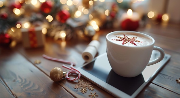 Christmas Coffee with Decorations