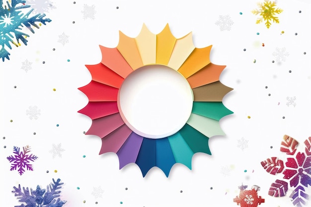 Photo a christmas color wheel displaying festive shades of red green gold and silver