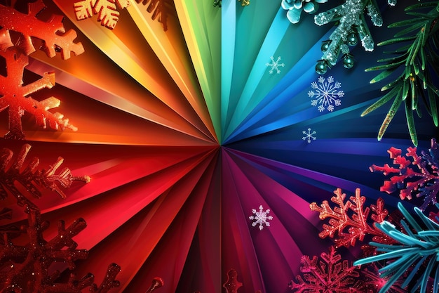 Photo a christmas color wheel displaying festive shades of red green gold and silver