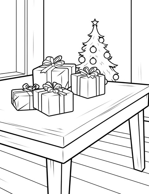 Photo christmas coloring page for kids