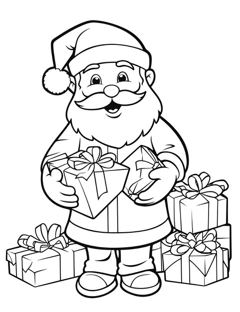 Photo christmas coloring page for kids