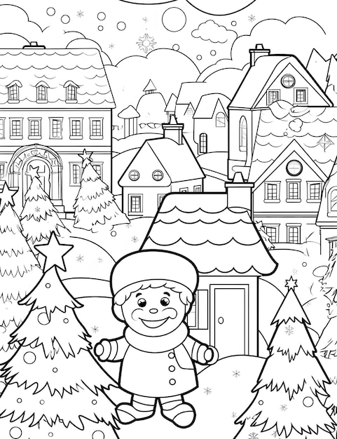 Christmas Coloring Page For Kids