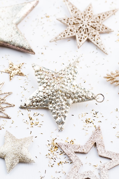 Christmas composition Decorations on white background