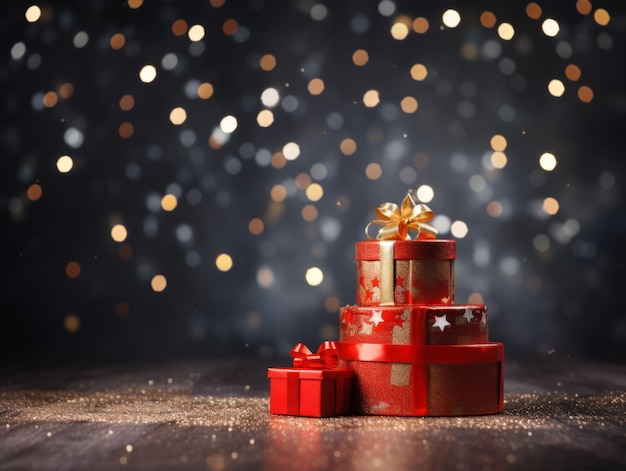 Christmas composition with bokeh background and copy space