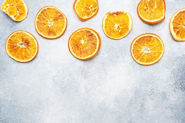 Christmas composition with dried oranges