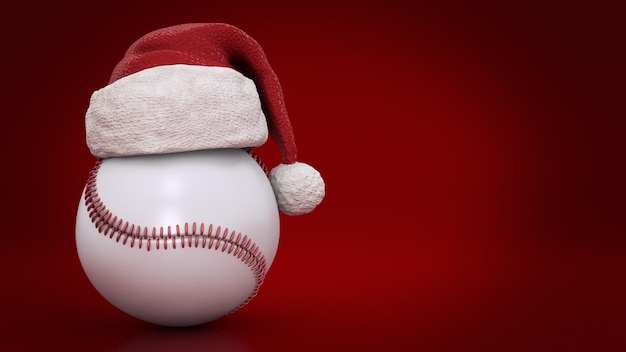 Christmas concept Baseball ball 3d rendering