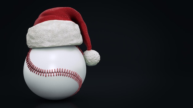 Christmas concept Baseball ball 3d rendering