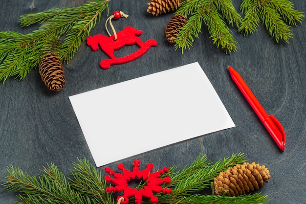 Christmas concept of writing goals or letter to Santa Claus