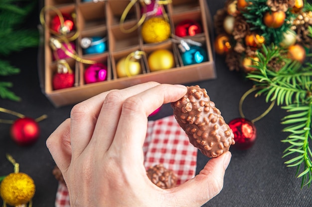 christmas cookie sweet dessert chocolate dessert holiday meal food snack on the table copy space