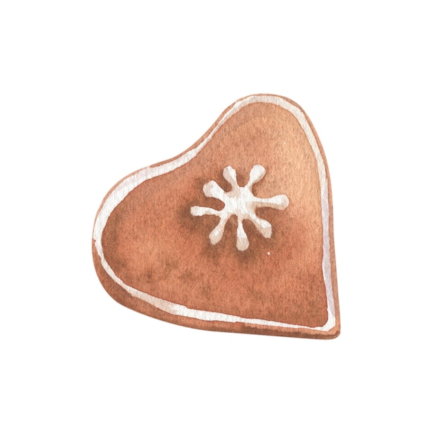 Photo christmas cookies painted in watercolor element on a white background