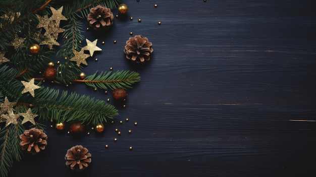 Christmas dark background Illustration AI GenerativexA