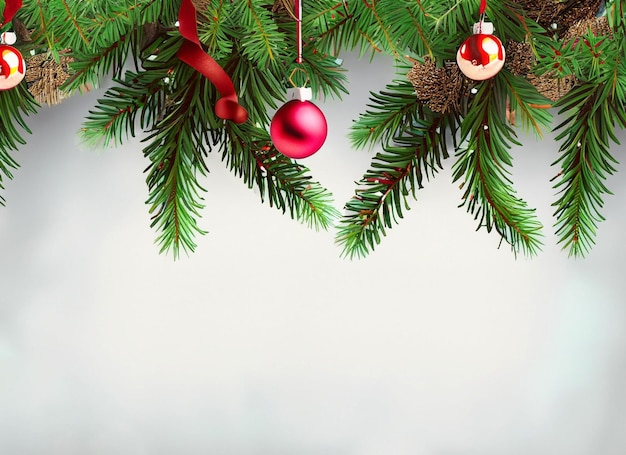 Christmas decor balls on tree branch