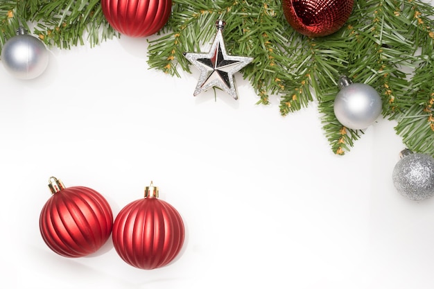 Photo christmas decoration against white background