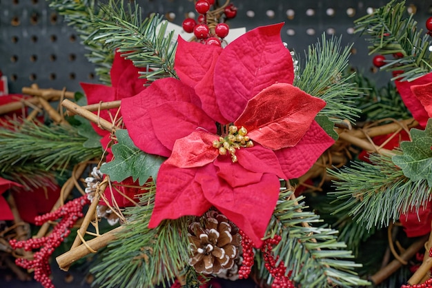 Christmas decoration on artificial Christmas tree