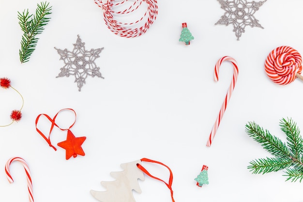 Christmas decoration pattern on white background