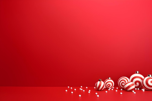 Christmas Decoration on a Red Background