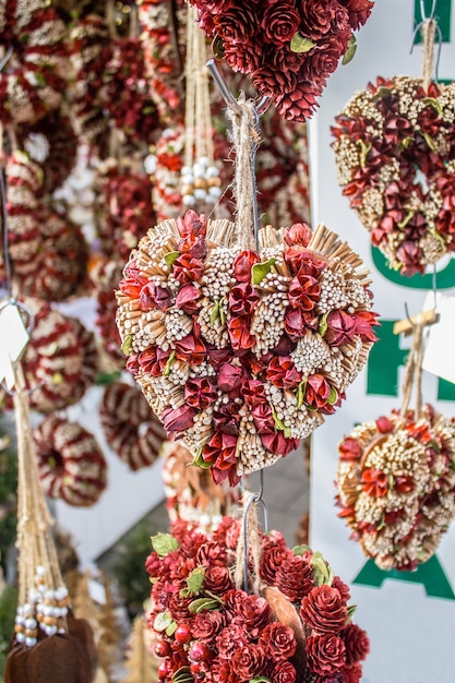 Christmas decoration in the shape of a heart fair in Germany