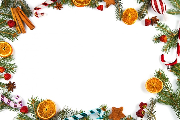 Christmas decoration on white background