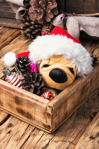 Christmas decoration with toy dog