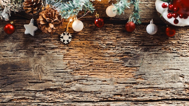 Christmas decoration on wooden table