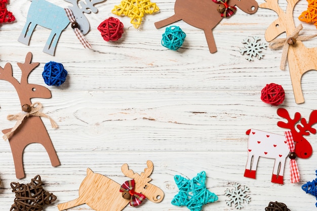 Christmas decoration on wooden table