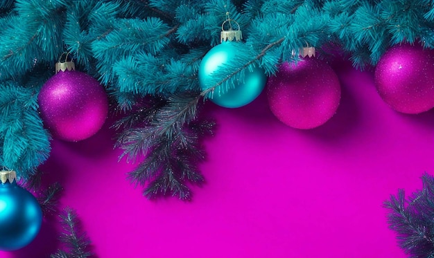 Christmas decorations and flowers on dark background