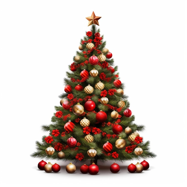 Christmas Decorations Tree On White Background