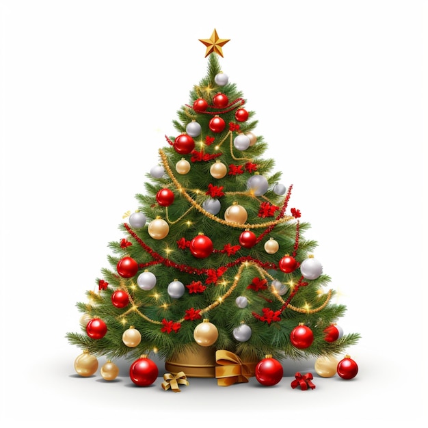 Christmas Decorations Tree On White Background