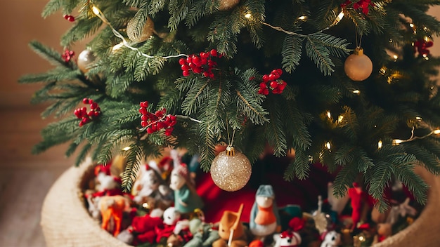 christmas decorations on a tree