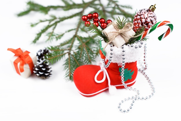 Christmas decorations with a fir branch