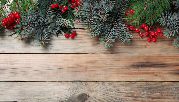 Christmas decorations on a wooden table