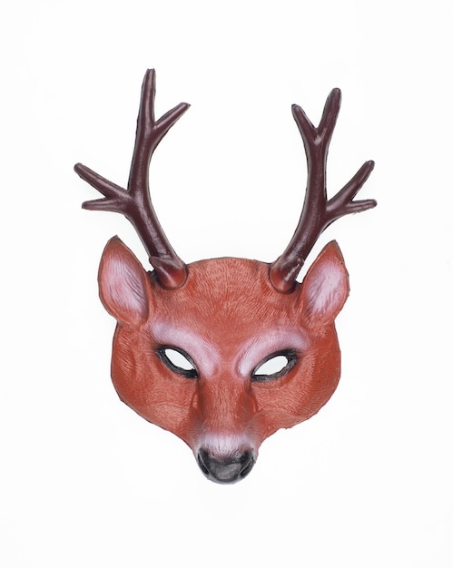 christmas deer mask isolated on white background