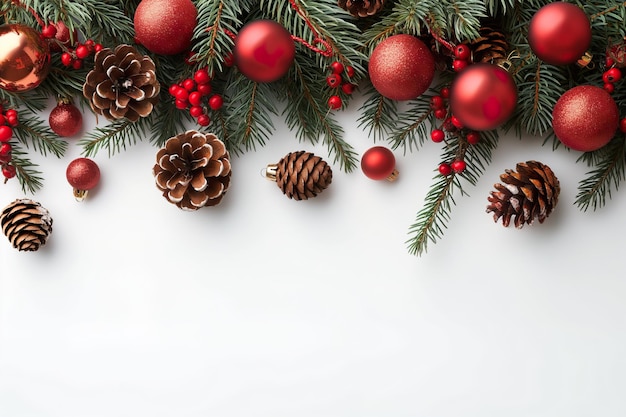 a christmas display with cones and cones on a white background