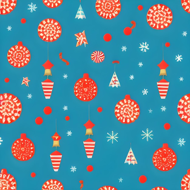 Christmas element pattern seamless random element vintage design wallpaper