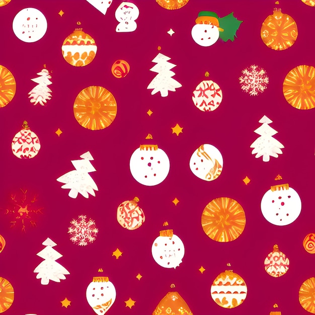 Christmas element pattern seamless random element vintage design wallpaper