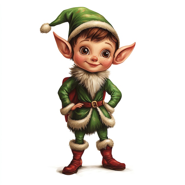 Photo christmas elf christmas illustration background