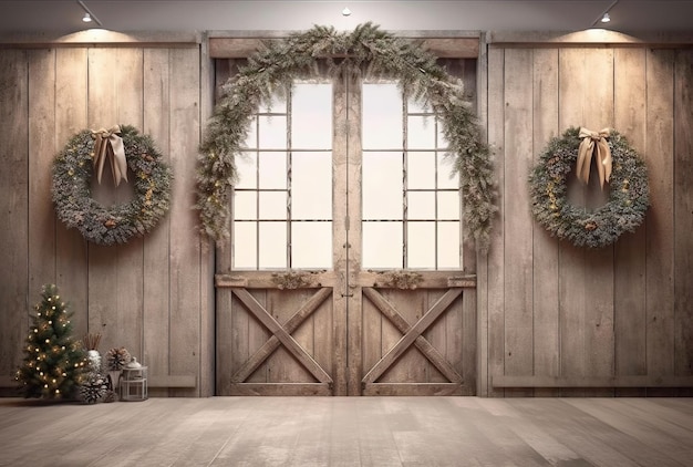 Christmas entrance door