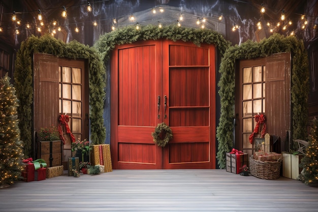 Christmas entrance door