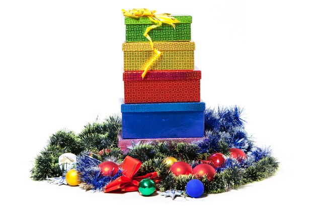 Christmas eve background and gift boxes