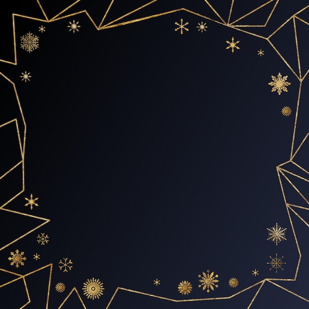 Christmas Festive Background With Gold Glitter Snowflakes