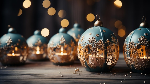 Christmas festive decor still life on wooden background