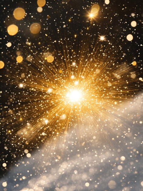 Photo christmas festive light explosion in snowy winter wonderland