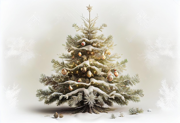 Christmas fir tree with decorations